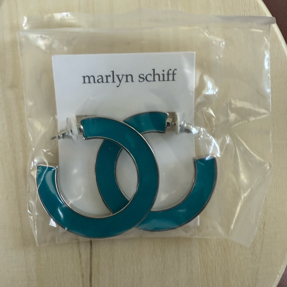 Marlyn Schiff Turquoise Hoop Earrings